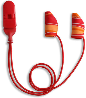 Ear Gear Micro Corded (Binaural) | Up to 1" Hearing Aids | Orange-Red