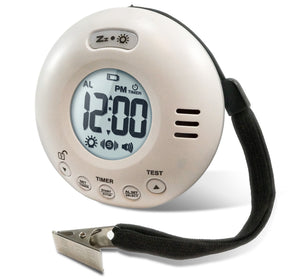 Clarity Wake Assure JOLT Vibrating Travel Alarm Clock | White