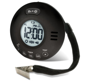 Clarity Wake Assure JOLT Vibrating Travel Alarm Clock | Black
