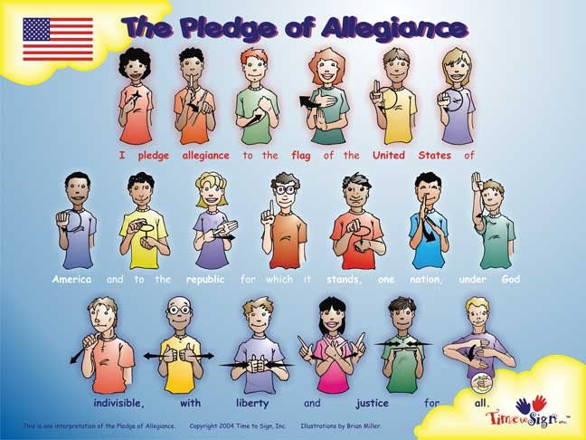 Pledge of Allegiance 11 x 17 Sign Language Poster
