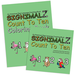 Signimalz Sign Language Count to Ten Book and Coloring Book Set