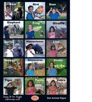 Zoo Animal Signs - ASL Lenticular Poster